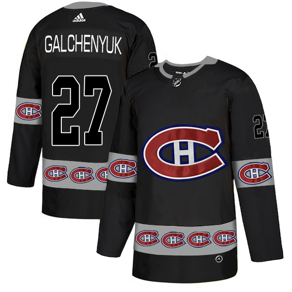 2018 NHL Men Montreal Canadiens #27 Galchenyuk black jerseys